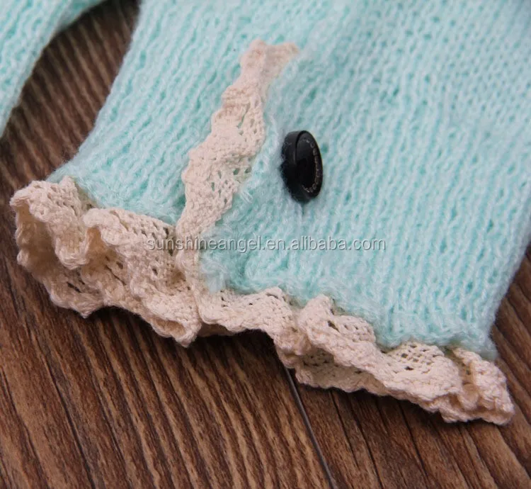 Оптовая продажа, вязаные крючком пуговицы, кружевные детские гетры