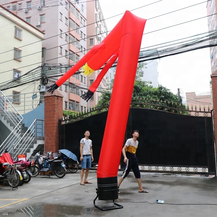 Custom 6mH Red Inflatable Dummy Sky Tube Man Flame air Dancer for Commercial Advertising