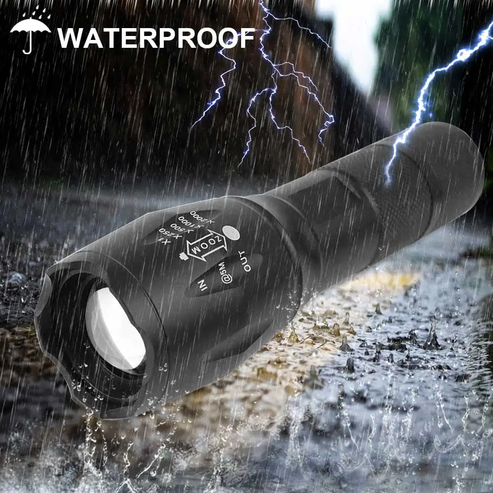 Mini USB Rechargeable 1000ml XML T6 LED Flashlight Tactical Aluminum Alloy  Torch Light Long Range For Outdoor Camping details