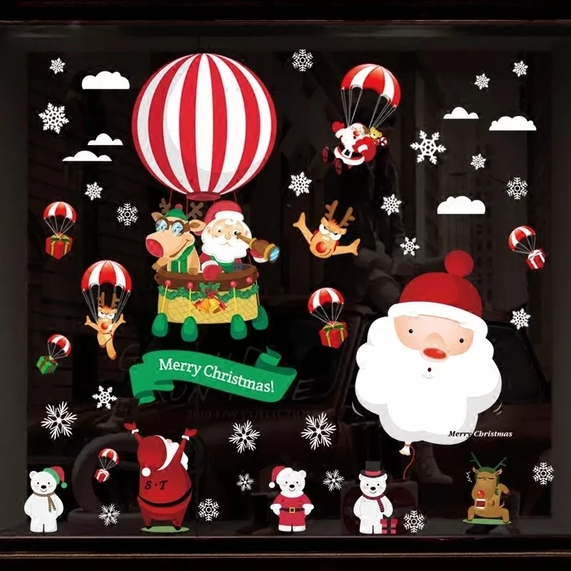 
Прочные декоративные наклейки на окна, высеченные съемные рождественские наклейки на окна из ПВХ 