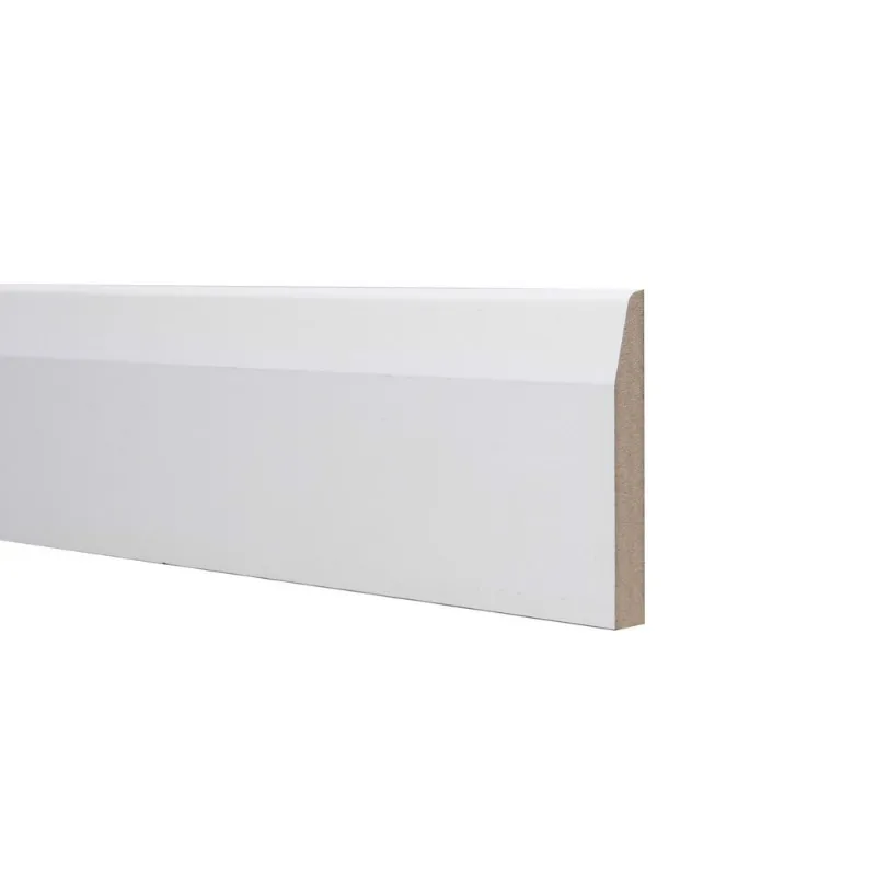 Customized White Gesso Primed Pine Wood Chinese Fir Eucalyptus Floor Baseboard Skirting Trim