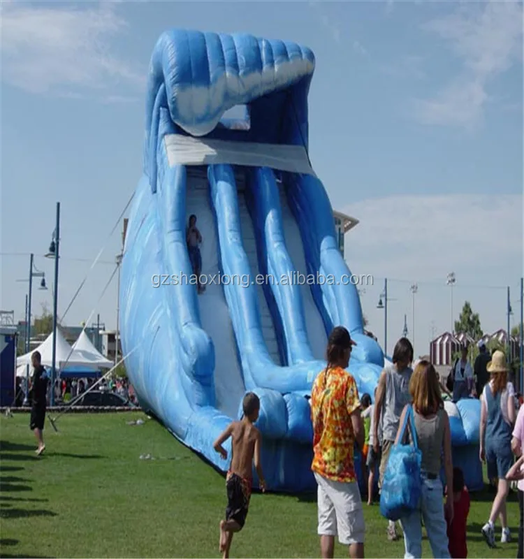 Scivolo Gonfiabile Per Piscina - 200x85x80 Cm, Base Riempibile D'Acqua, Per Esterno/Interno (Blu)
