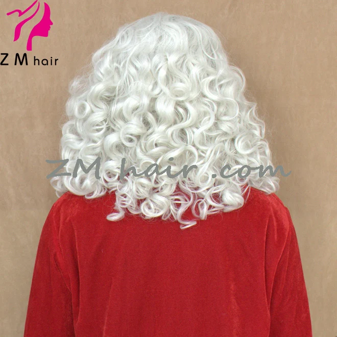 Zmヘアデラックスリアルな合成レースフロントコスチュームサンタ