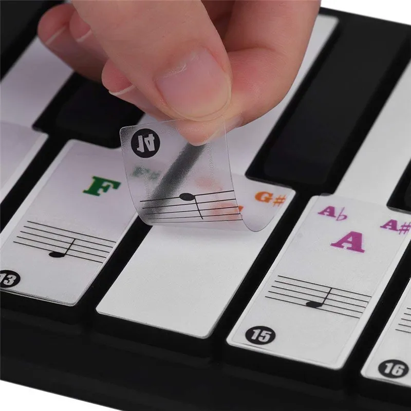 Autocollant PVC Piano Key Decal Amovible autocollant piano clé autocollant  Clavier Électronique Note Decal Musical Instrument Fournitures 