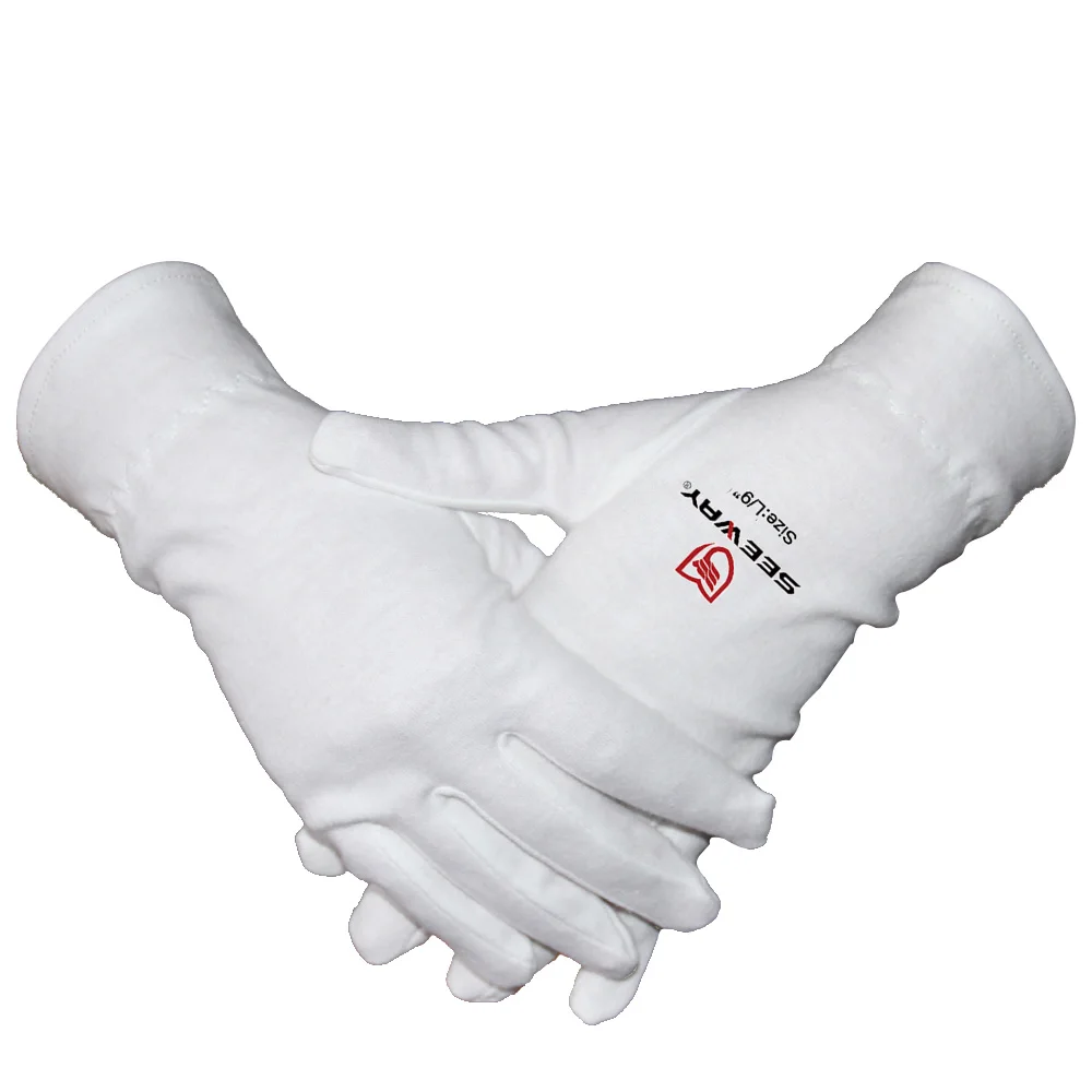 black cotton parade gloves