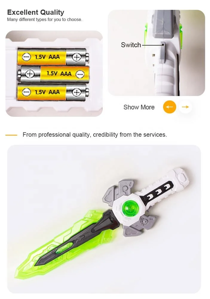 Boys Projection Function Plastic Flashing Space Toy Laser Light up Toy Sword