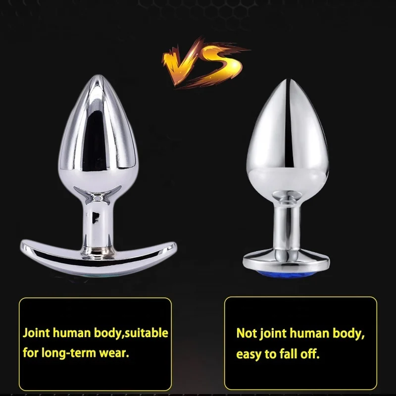 Stainless Steel Realistic Anal Plug  Beginner Wearable Butt Dildo  Sex Toy