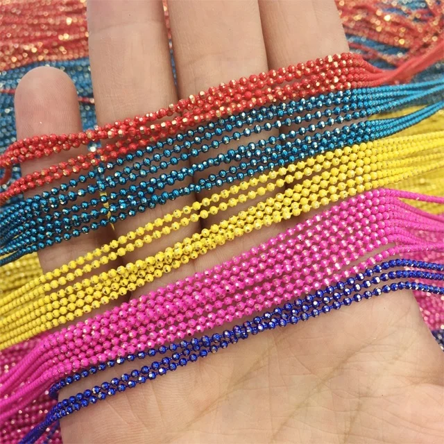 Ch002 оптовая продажа красочная металлическая цепь 1 5 мм латунная шариковая для украшения обуви