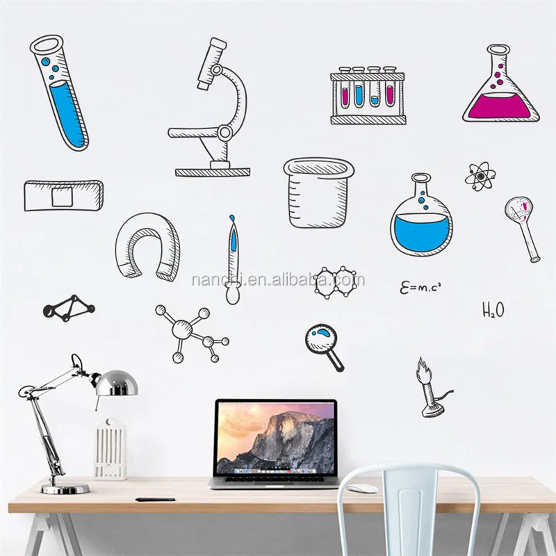 Science Lab Chemical Elements Wall Stickers Technology Company Bedroom  Background Pvc Wall Murals - Buy Chemical Wall Sticker,Science Wall  Stickers,Pvc Wall Murals Product on 