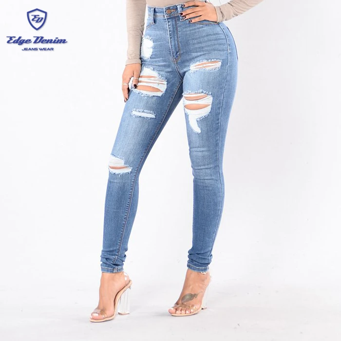 Jeans Strappati Pantaloni Bianchi Stretti Pantaloni Strappati