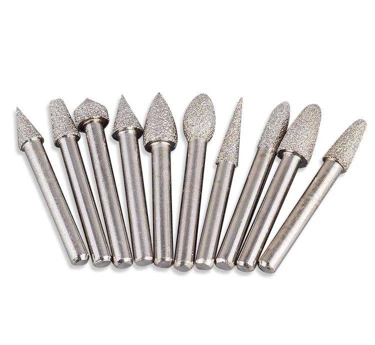 60 Grit Diamond Mounted Points Carving Bits Grinding Bits Grinding Head for Dremel Rotary Tool Set of 20 1/4 Shank Diamond Coated Grinding Burrs Sets 