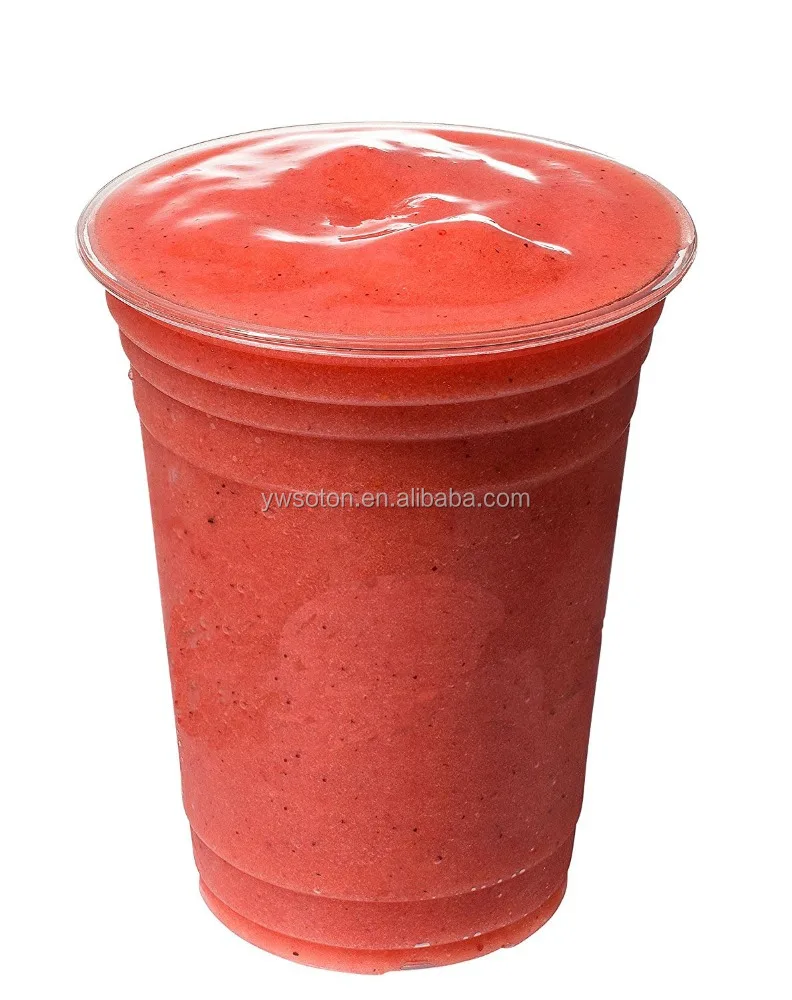 Clear PET Cups With Flat Lids for Iced Coffee Cold Drinks Plastic Cups