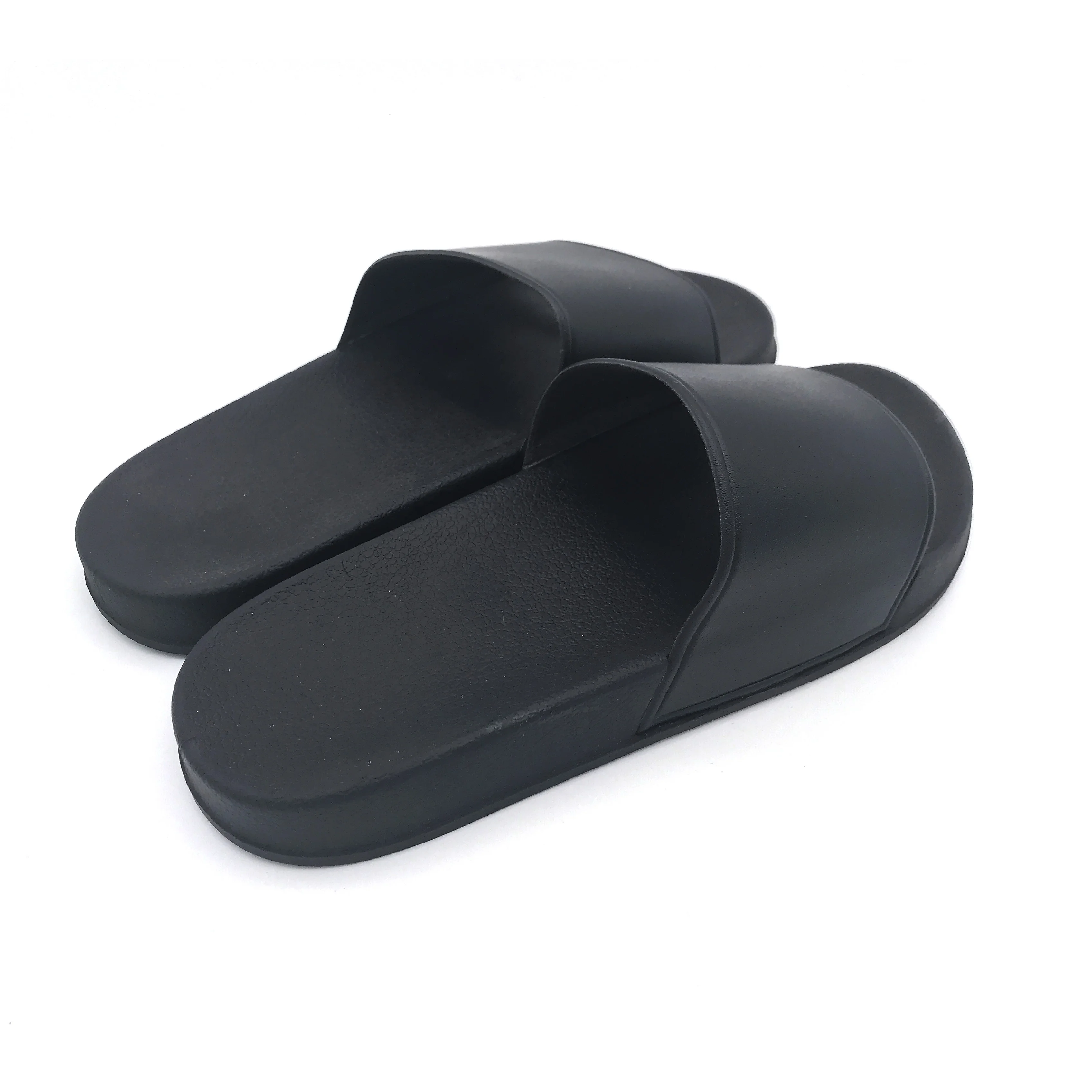2018  Custom Printed Sandals New Design  All Black logo PCU Slide Slipper Sandals for Men Plain Promotion Flip Flop Whole Slaes