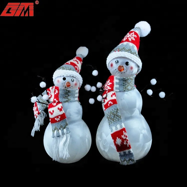 Xmas home decoration Christmas gifts for Kids glass standing snowman manufacture