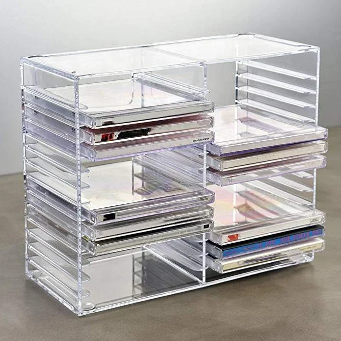 Clear Acrylic CD Shelf Media Storage and Organization Shelf