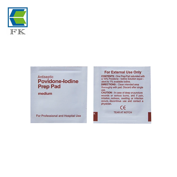 
Medical antiseptic povidone iodine pad 