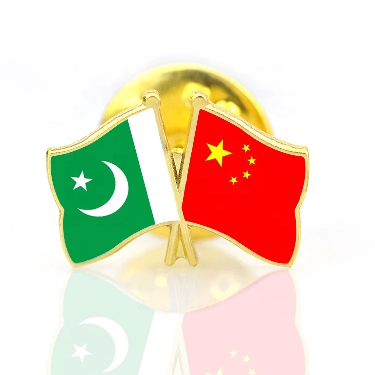 
Нет минимального заказа Oem изготовленный Металл перекрещивание двух стран Национальный золотой двойной флаг лацкан значок эмалевый цвет 