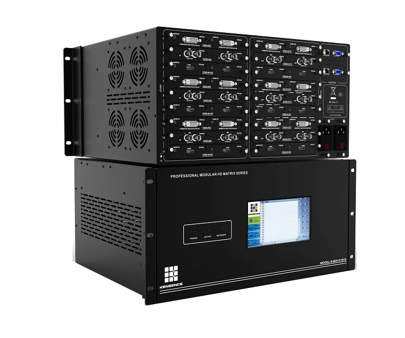 Cctv Video Matrix 8x8 16x16 32x32 72x72 Modular 4k 30hz Seamless Hdbaset SDI VGA Video hdmi matrix Switcher Over Cat6