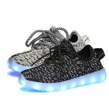 Eur25-35 usb charging breathable summer children basket led shoes kids with lights up luminous shoes for girls&boys sneakers