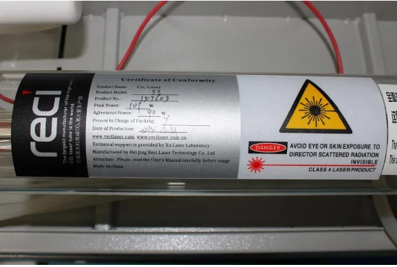 Co2 Laser Cutting Machine Spare Parts Reci Laser Tube 60w 80w 100w 130w 150w 180w for Option