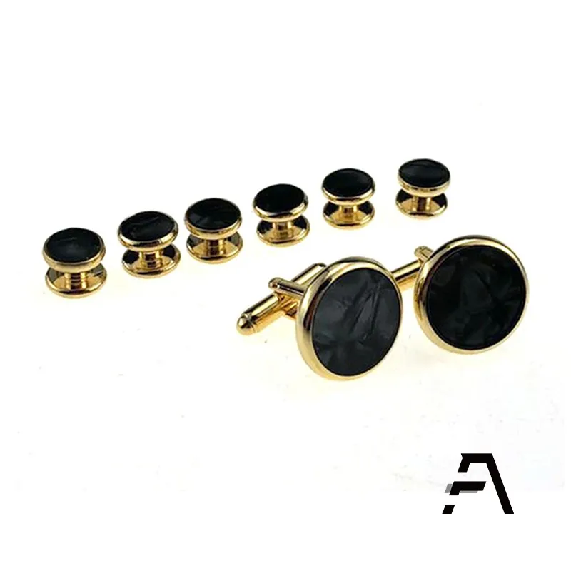 Set Da 8 Bottoni E Gemelli Per Camicia Da Sera Uomo - Argento, Design Classico Tondo, Regalo Ideale Per Matrimoni E Eventi Formali - 4