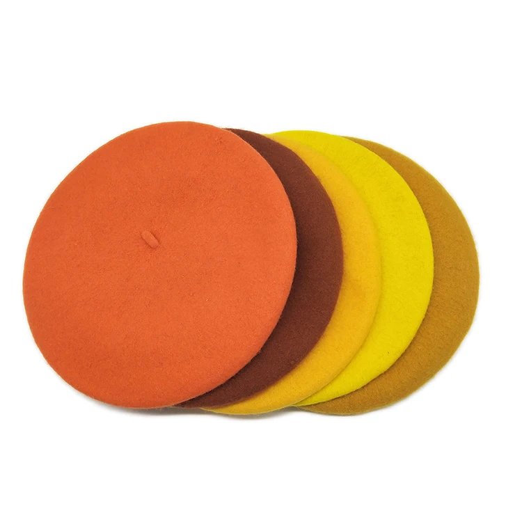 Специальное предложение, оптовая продажа, берет с вышивкой на заказ, однотонный шерстяной берет для женщин