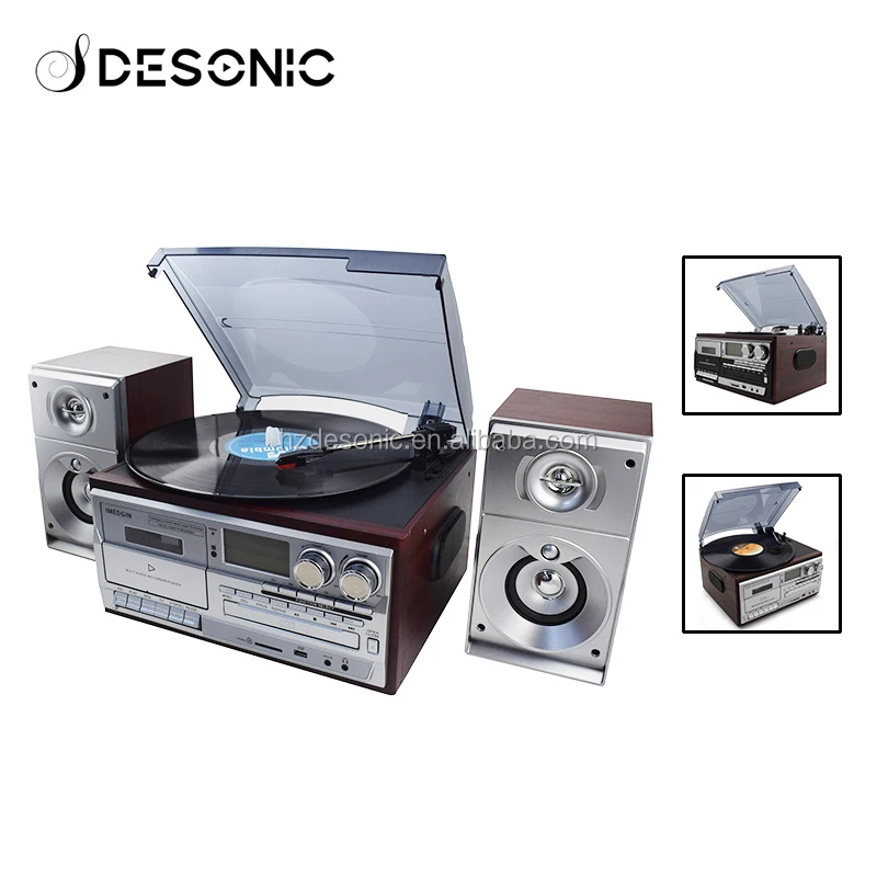 CE Vinyl Record Player With CD Player Cassette Recording And Player USB SD  FM Radio