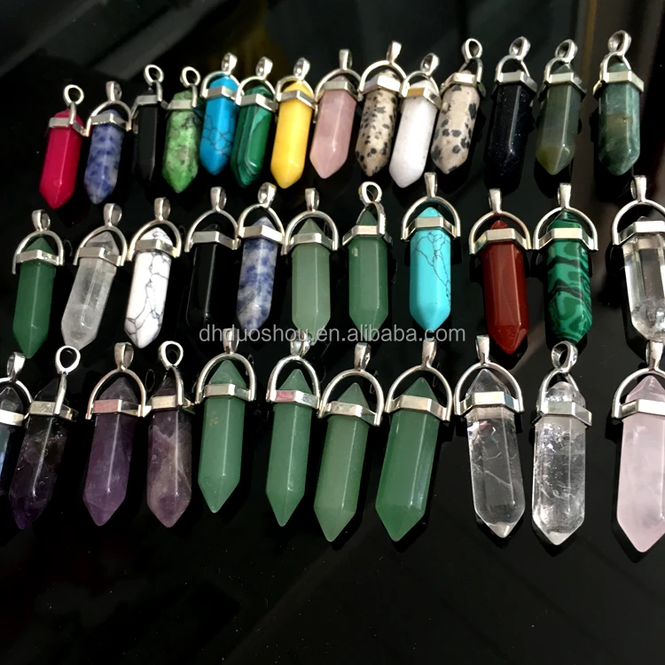 Оптовая продажа, камень, кристалл, 7 чакр, кулон с двумя шестигранными краями
