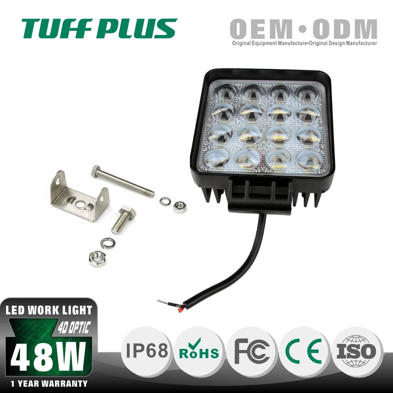Tuff Plus High Power 12V Led Car Light Emark square 48W Led Driving Working Lamp  Led Work Light