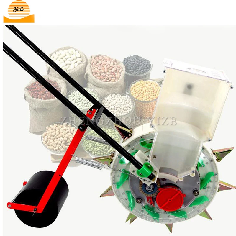 Small Hand Push Hand Single Row Precision Seeding Wheel Sunflower Corn Seeder Fertilizer Machine Seed Planter Machine