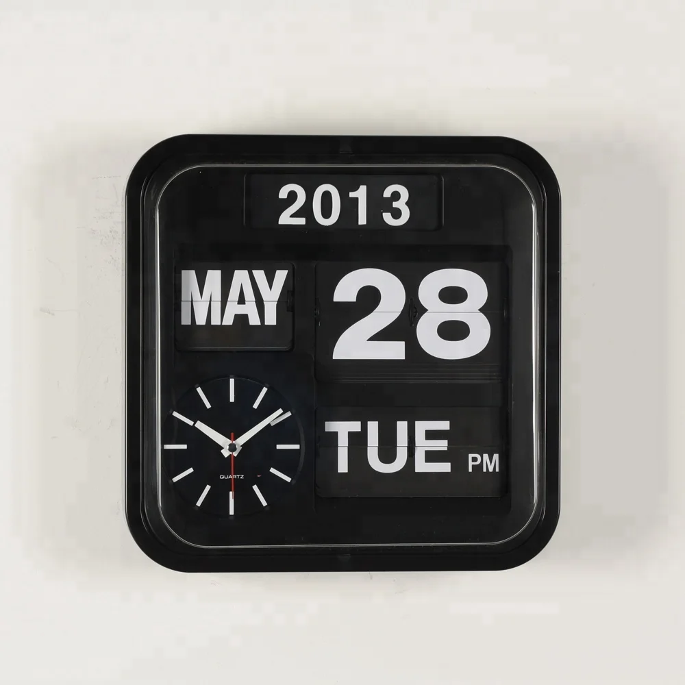 A00AF640 Middle size Wall clock with Automatic Flip Calendar