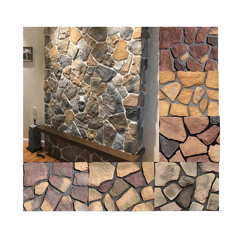 Natural Exterior Wall Cladding Slate Artificial Outdoor Facade Stone Faux Rock Cover