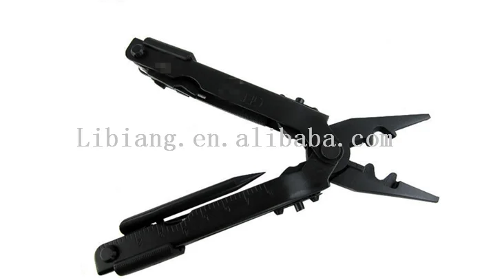 Wholesale black stainless steel  portable multifunction folding  plier with opener knife cutter  screwdriver