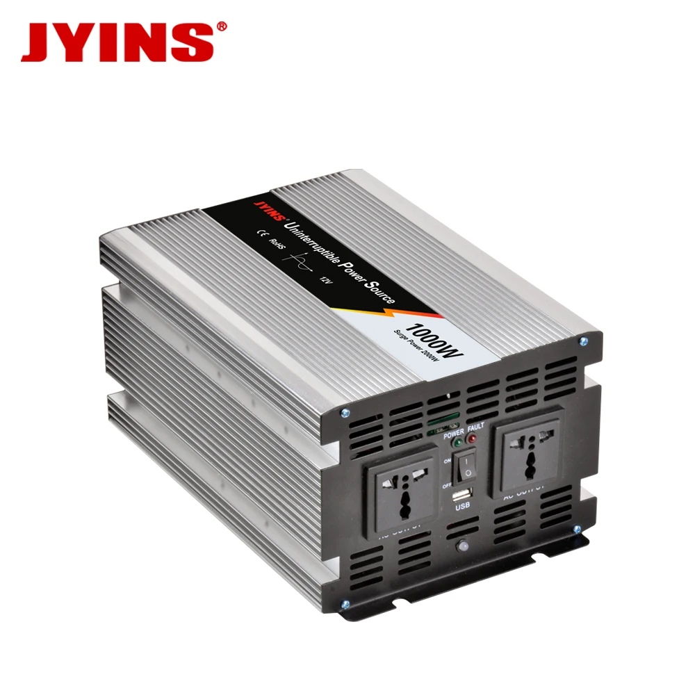 12V 24V jafnstraumur í víxlastræði 110v 230v 1000W Hrein sinusþróun Heimili Rafvandviður UPS