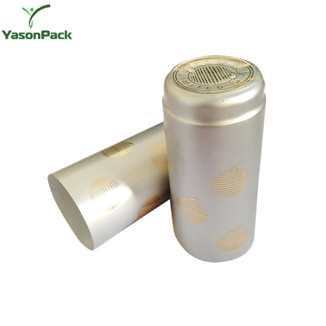 Plastic Printed Design Heat Pvc Shrinkable Red Wine Bottle Capsule With Tear-Off Strip