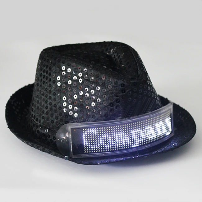Smart Led Cap USB Recharge DIY Programmable Message Led Hat Led Display Moving Hat