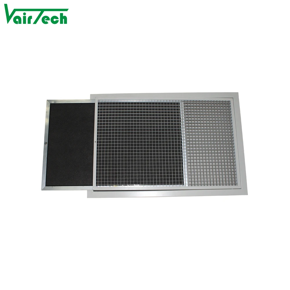 Ceiling Wall Aluminum Eggcrate Return air Grille with Hvac Activated Carbon air Filters