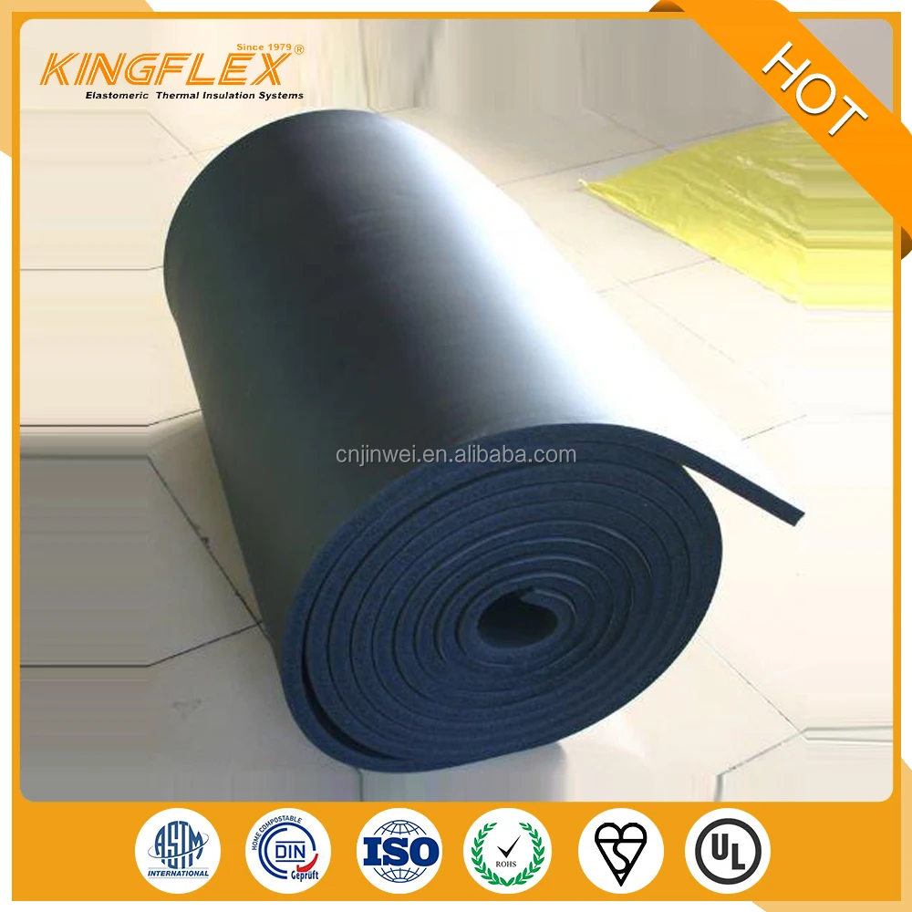 PVC NBR Rubber Foam Sheet Non Flammable Insulation Lagging Black Foam Nitrile Rubber