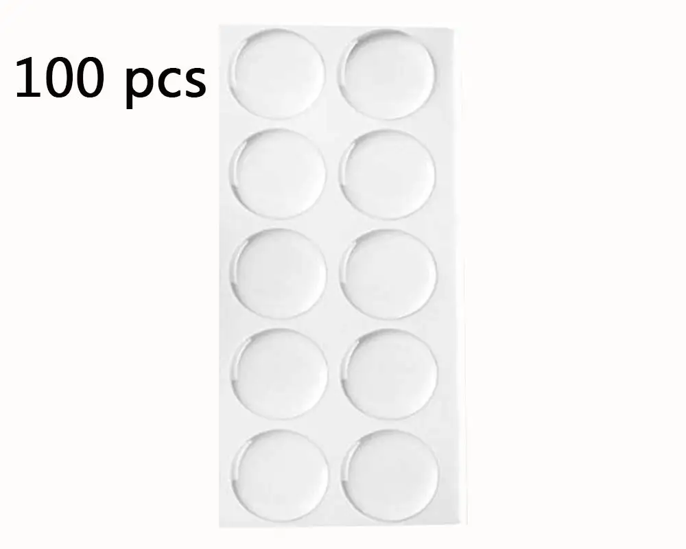 Adhesive Circles Bottle Cap 100 Pcs Clear Epoxy Stickers Round Transparent Shape 