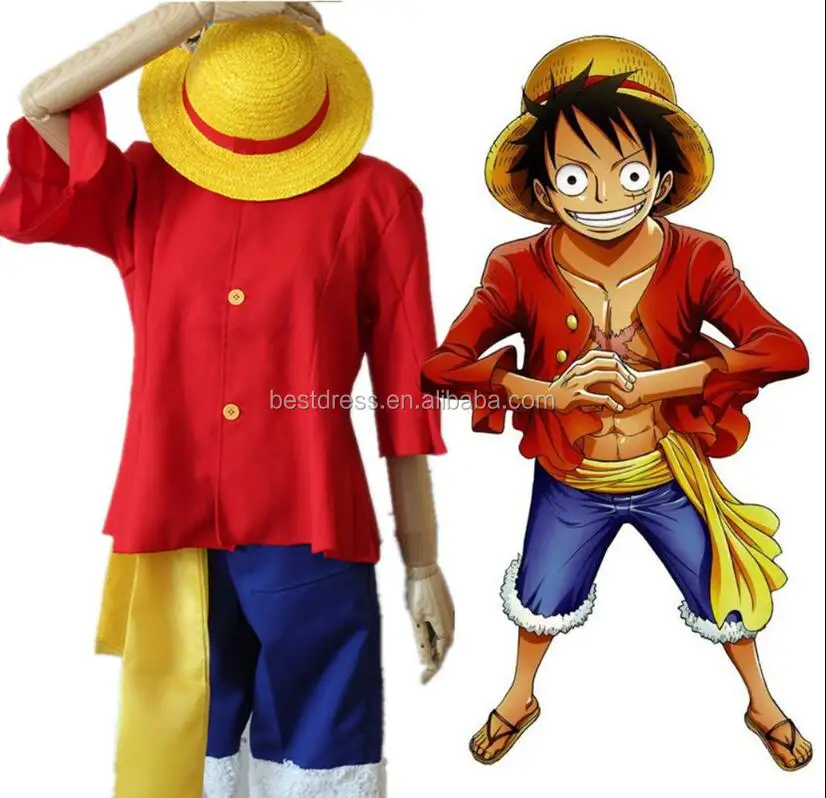 Unisex One Piece Luffy Cosplay Traje, Roupa Diária, Performance de Palco,  Festa de Halloween, Anime, Verão, Nova Chegada