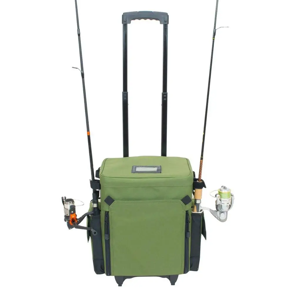 Waterproof Rolling Tackle Box Green Waterproof 5 Removable Tackle