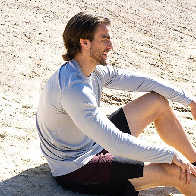 Пользовательская мужсая, купальный костюм с защитой от ультрафиолета 50 +, защита от ультрафиолета, полиэстер сублимации Спорт на открытом воздухе с длинными рукавами модные футболки