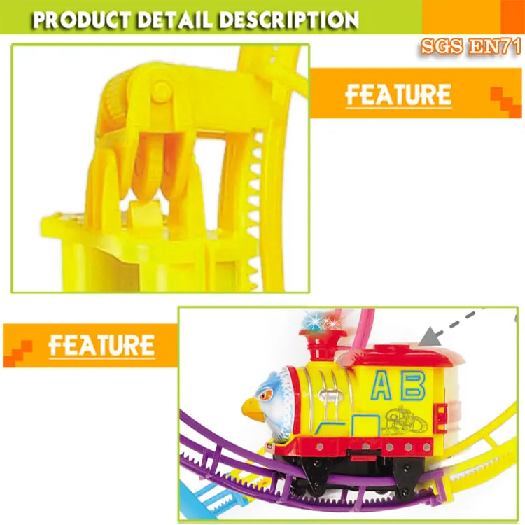 Пластиковая игрушка американские горки для детей функция B/O с подсветкой