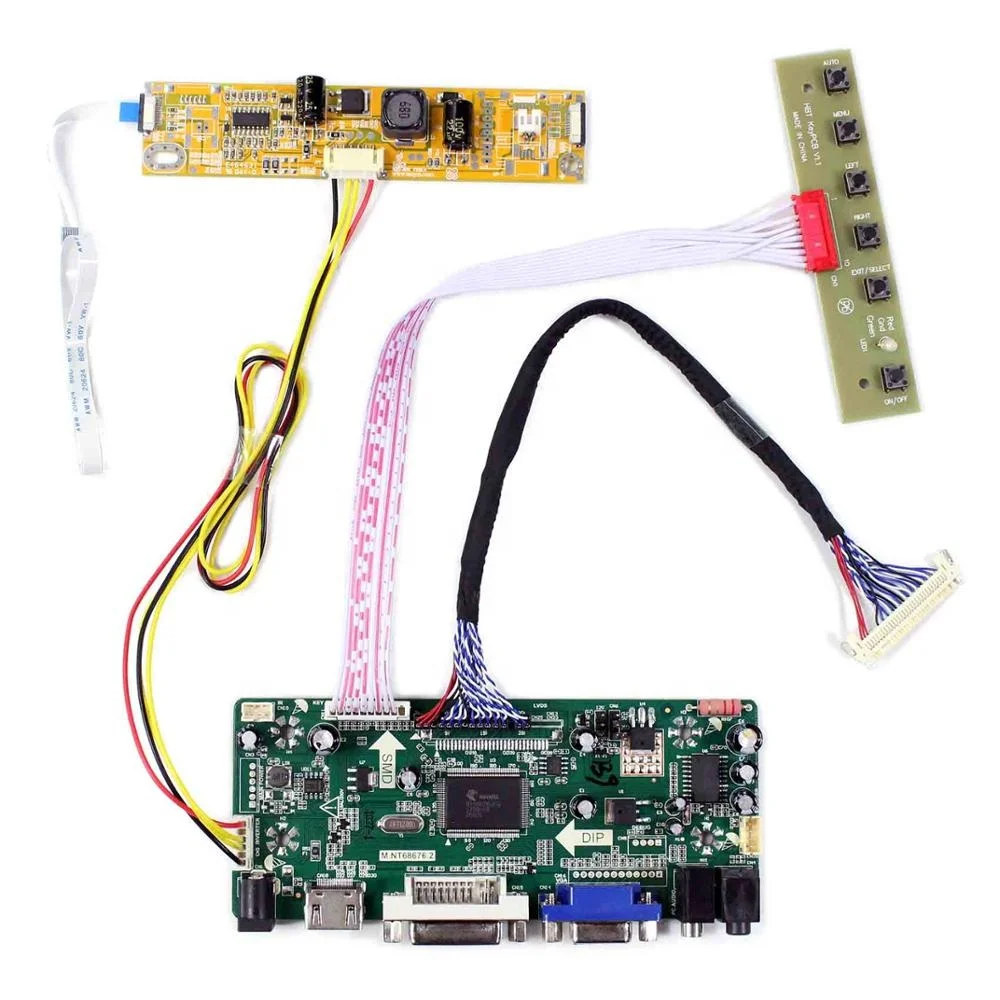 Плата контроллера аудиосигнала HD MI DVI VGA M.NT68676 работает с интерфейсом LVDS 21,5 дюйма 1920x1080 интерфейс LVDS ЖК-экран