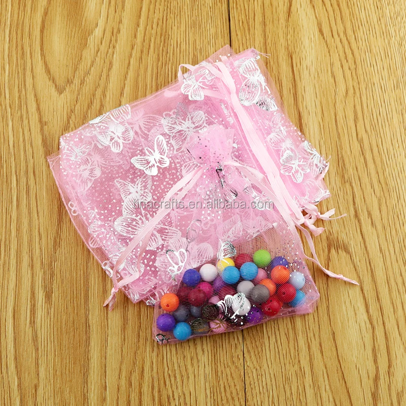 hot pink organza bolsas
