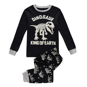 Boys Pajamas Dinosaur Cotton Long Sleeve Toddler Pjs Clothes Kids Sleepwear