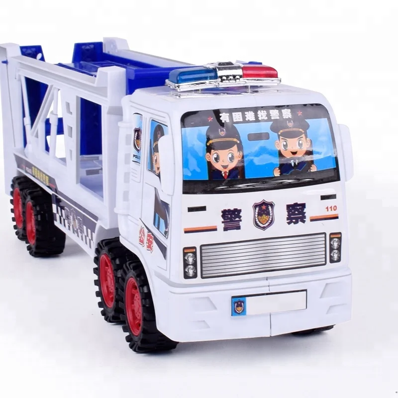 
 4 шт пластиковые литья под давлением полиции армии фрикционная игрушка грузовых автомобилей для детей ролевая игра  