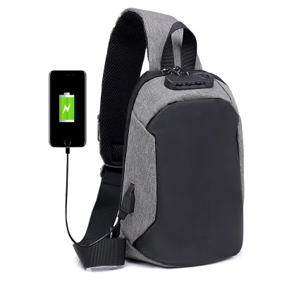 Small Crossbody Sling Bag with Anti-Theft USB & Solar Panel Features Waterproof Polyester Lining for Traveling & Backing