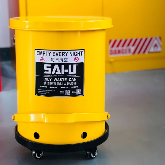 Sai U Laboratories Oily Waste Can Industrial Fireproof Waste Can 6 Gal