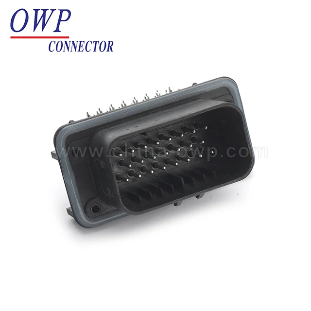 PCB AMPSEAL ECU Auto Connector 23 Pin Male Black 90 Angle Pins